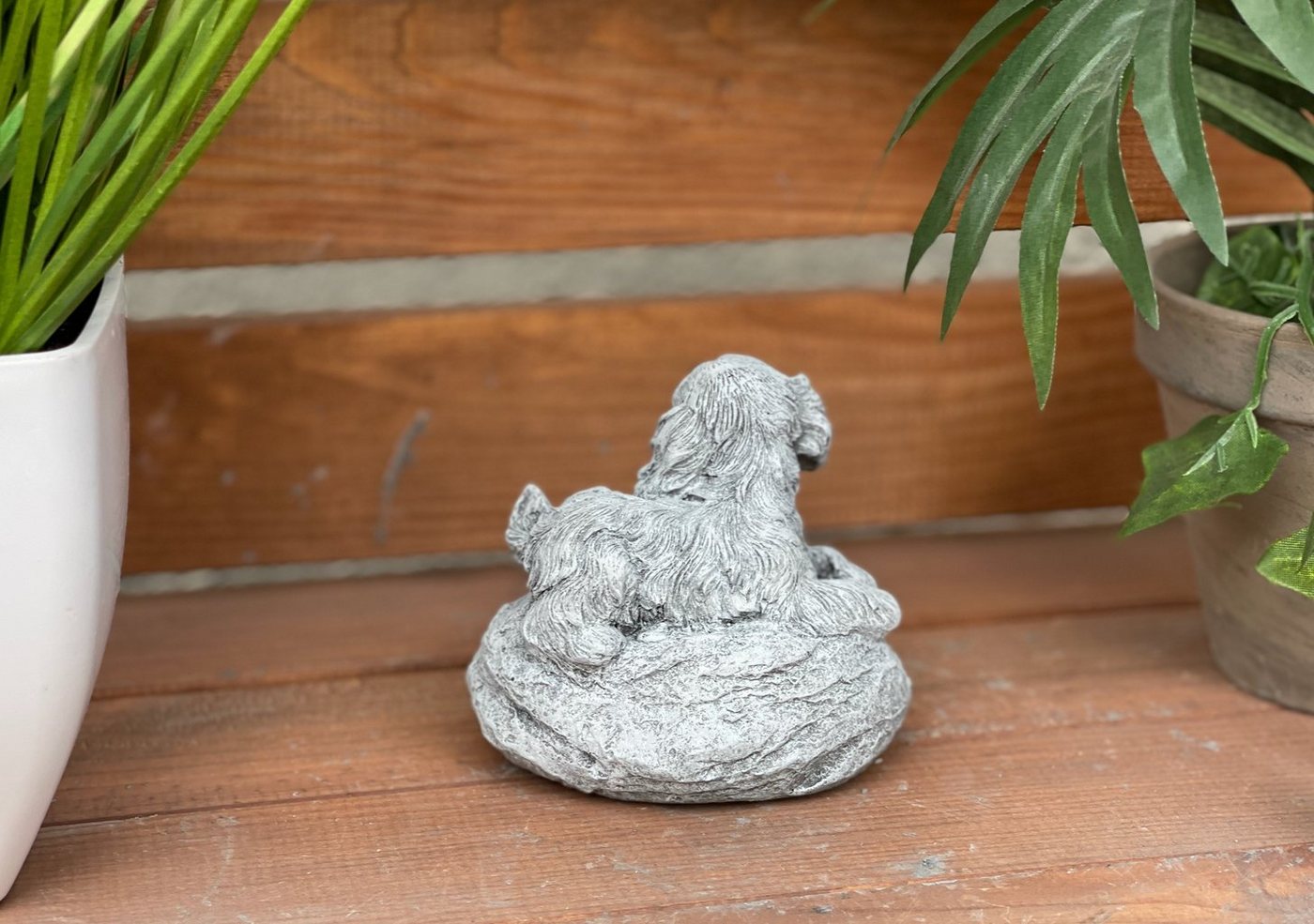 Stone and Style Gartenfigur Frostfeste Steinfigur Grabschmuck Hund "Danke für die schöne Zeit" – Bild 5 von 5