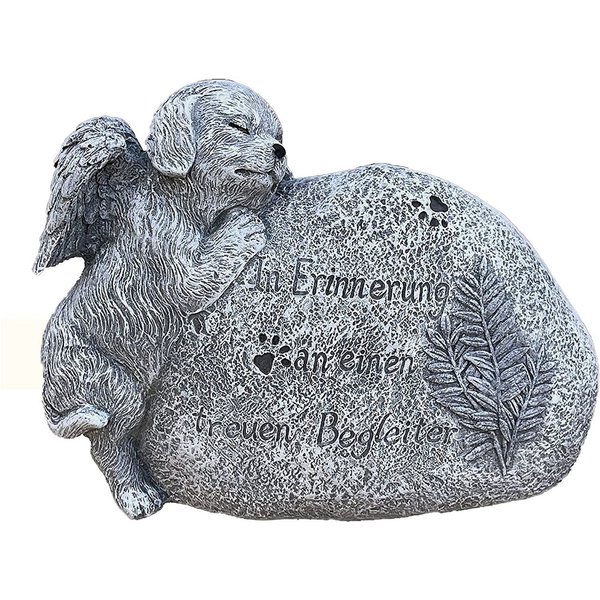 Stone and Style Gartenfigur Frostfeste Steinfigur Grabschmuck Hund "In Erinnerung"