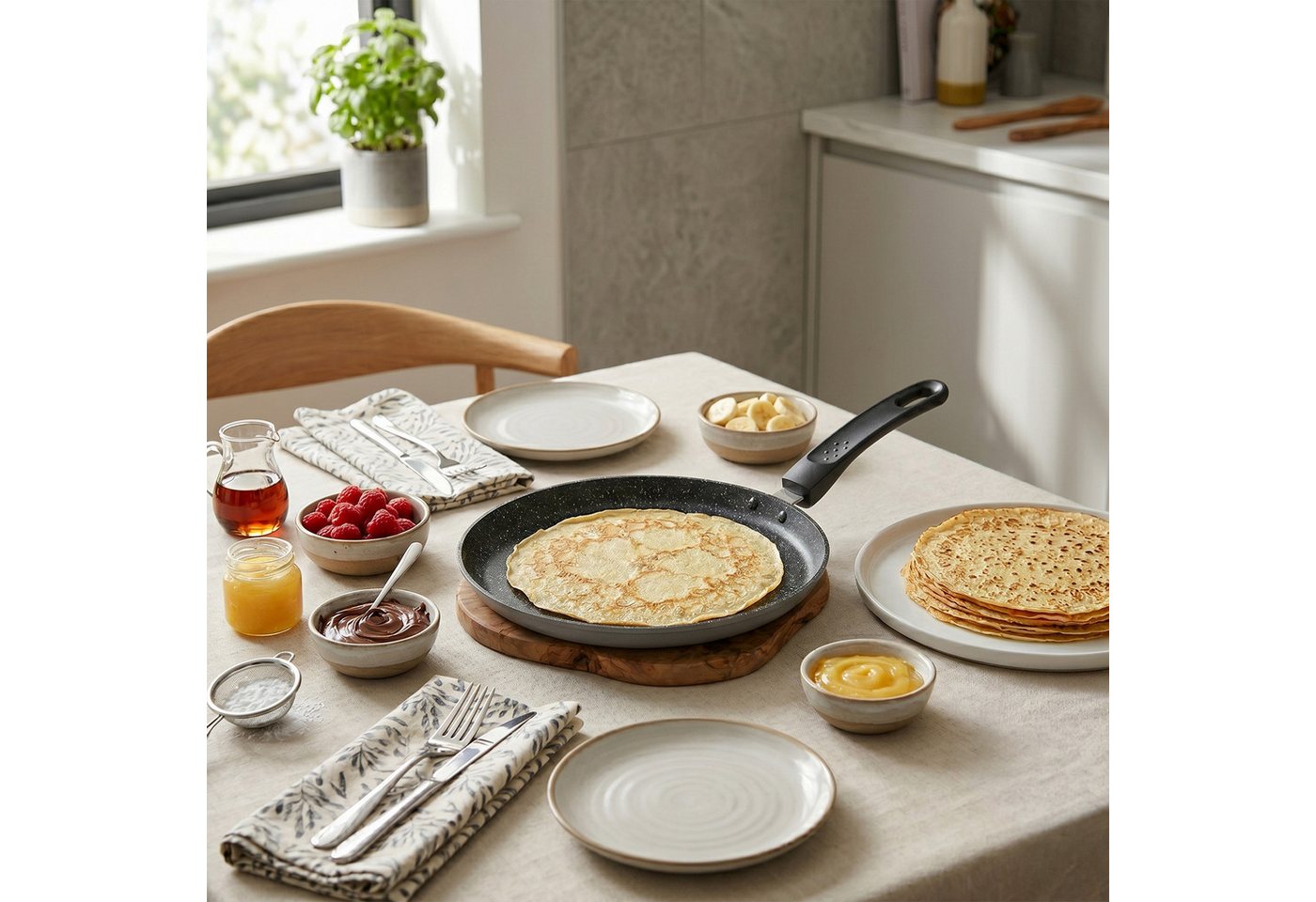 STONELINE Crêpepfanne, Aluminium (1-tlg), mit echten Steinpartikeln, induktionsgeeignet, Designed in Germany – Bild 4 von 5