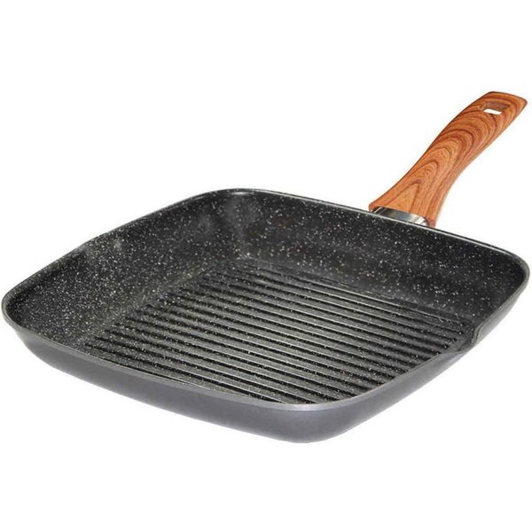 STONELINE Grillpfanne Back to Nature, Aluminium, Ø 28 cm, 2 Ausgüsse, Induktion