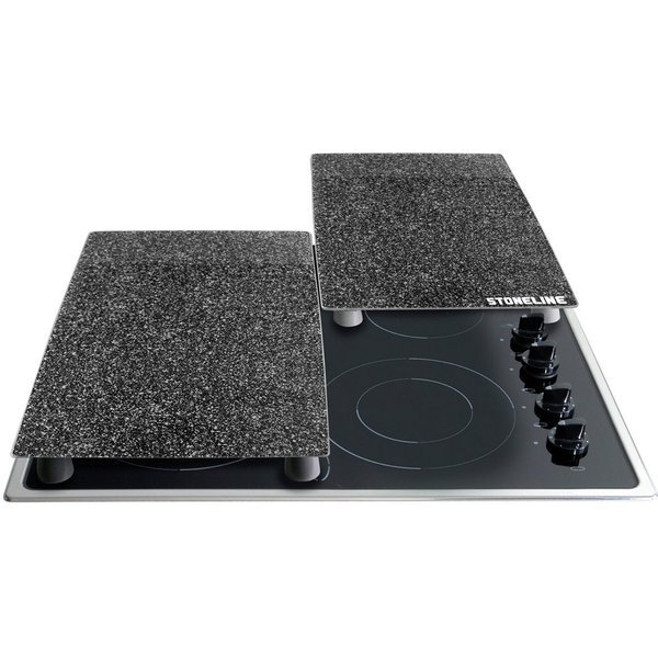 STONELINE Herd-Abdeckplatte Das Original, Glas, (Set, 2 tlg), 2 auswechselbare Füße