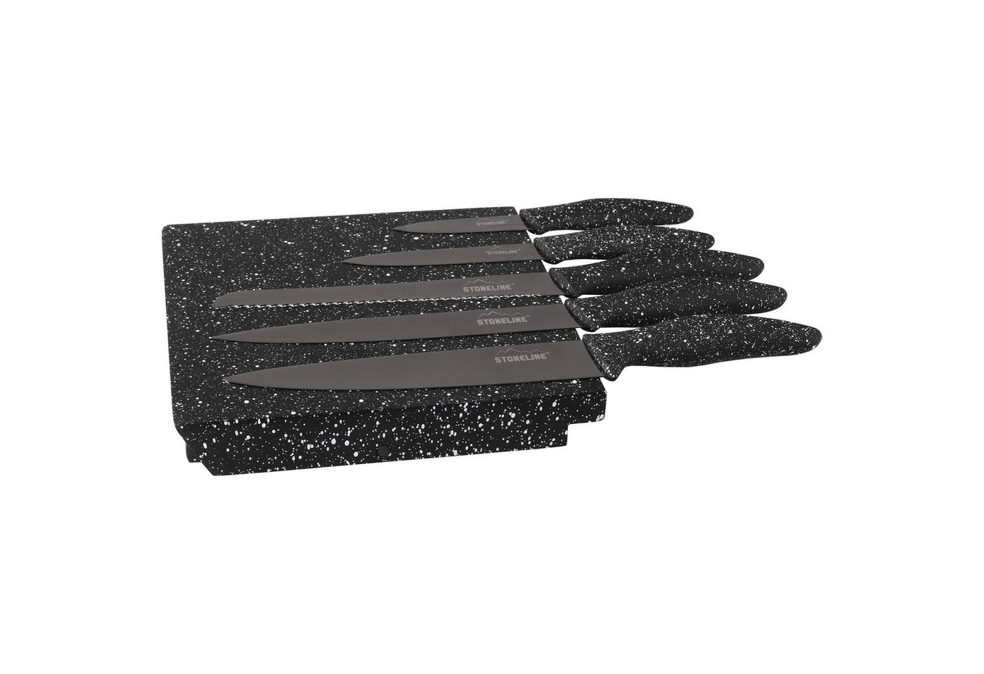 STONELINE Messer-Set Magnet Messerblock, bestückt, 6-teilig, mit klappbarem Ständer (5-tlg), rostfreier Edelstahl mit Titanbeschichtung, Designed in Germany – Bild 4 von 5