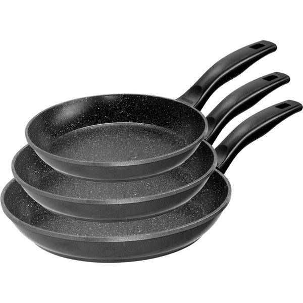 STONELINE Pfannen-Set, Aluminiumguss (Set, 3-tlg., 1x Bratpfanne Ø 22 cm, 1x Bratpfanne Ø 20 cm, 1x Schmorpfanne Ø 28 cm), Induktion