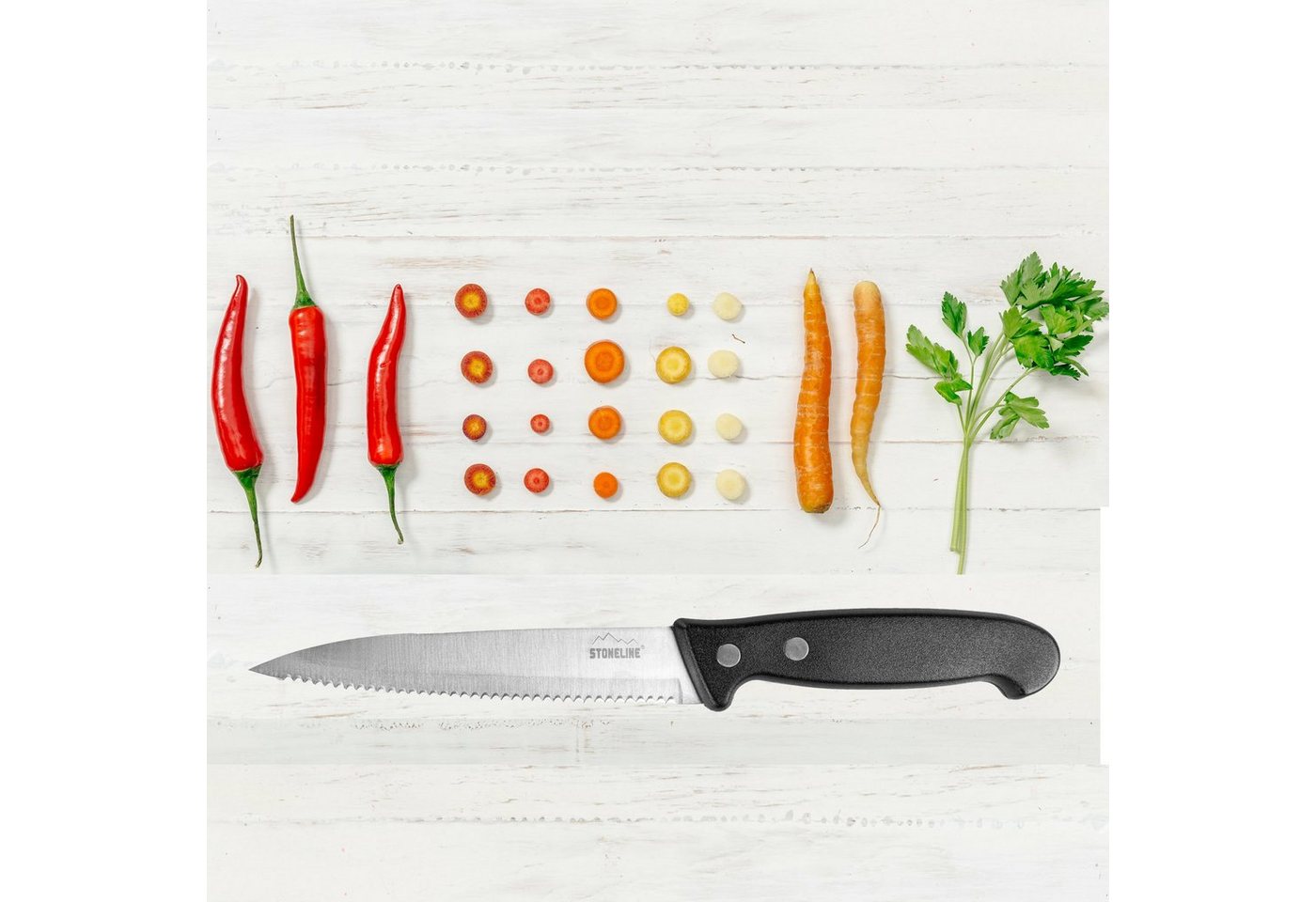STONELINE Tomatenmesser, Edelstahl rostfrei, mit Klingenschutz, Designed in Germany – Bild 3 von 5