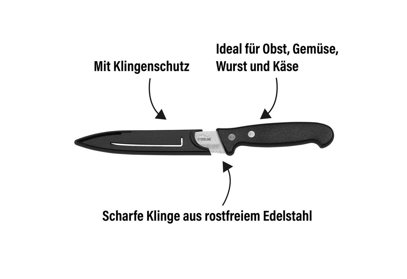 STONELINE Tomatenmesser, Edelstahl rostfrei, mit Klingenschutz, Designed in Germany – Bild 4 von 5