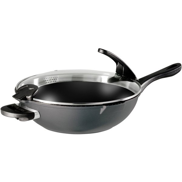 STONELINE Wok Future, Aluminiumguss, Ø 32 cm, abnehmbare Griffe, Induktion