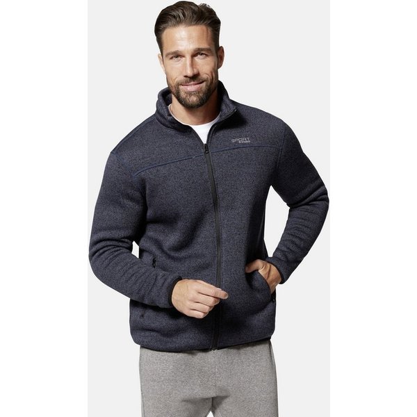 Stooker Men Sweatjacke JOEL mit Stehkragen Strick-Fleecejacke Sherpa fleece Straight Fit Casual Sherpa für Herren