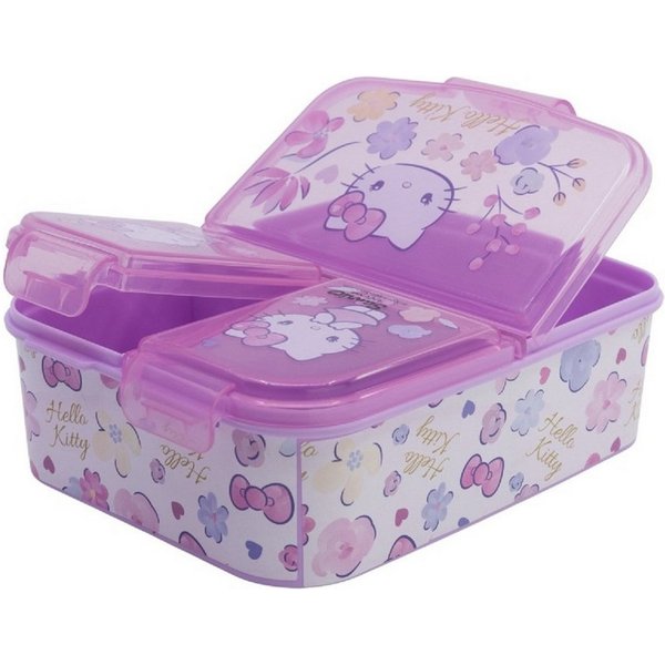 Stor Lunchbox Hello Kitty Kinder Brotdose – Lunchbox mit 3 Fächern & tollem Design, (Brotdose, 1x Deckel, 1x Brotdose), 3 Fächern