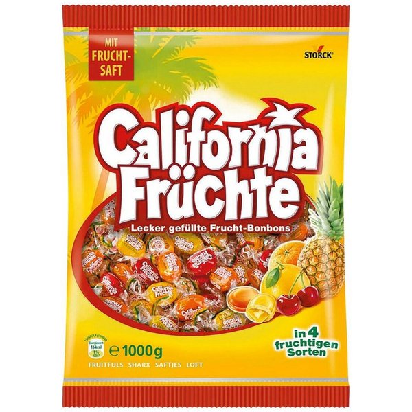 STORCK Süßigkeit California Früchte, Gefüllte Fruchtbonbons, 1 kg