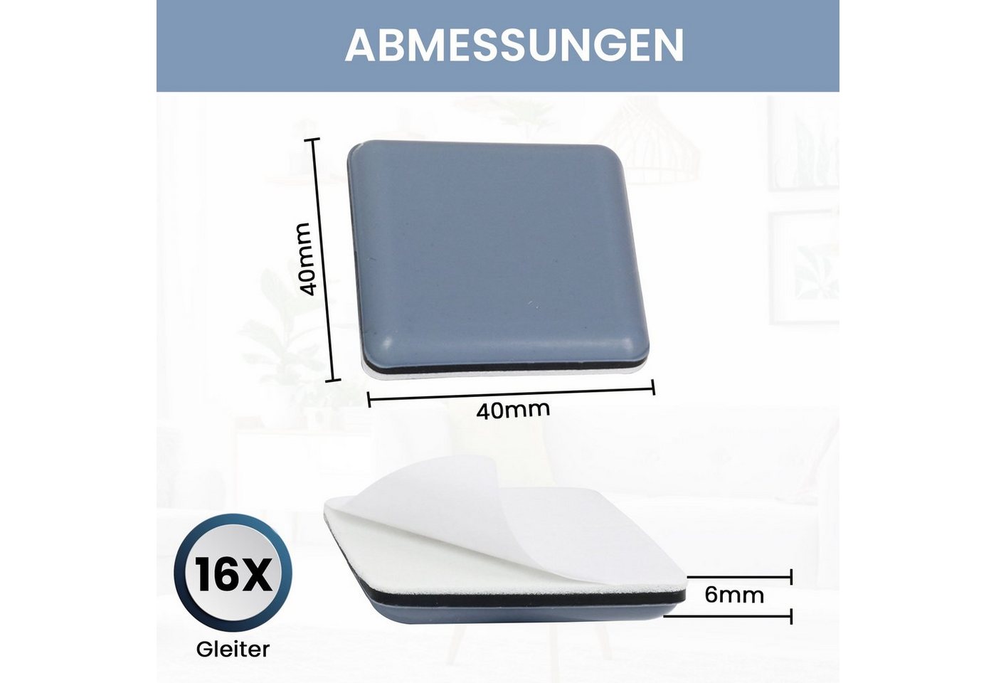 store HD Möbelfuß 40x40 mm selbstklebend 16, (16-St) – Bild 2 von 5