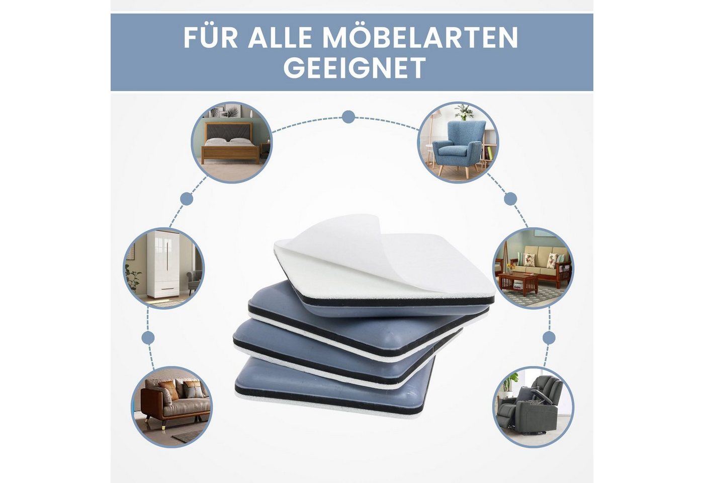 store HD Möbelfuß 40x40 mm selbstklebend 16, (16-St) – Bild 4 von 5