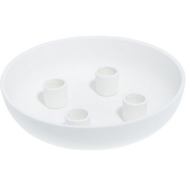 Storefactory Scandinavia Kerzenständer Kerzenständer GRANHOLMEN 4er weiß, Ø 21x5 cm