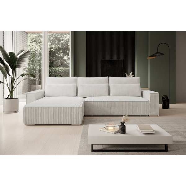 storez24 Ecksofa Alice, wahlweise mit Bettfunktion und Bettkasten, Steppung im Sitzbereich