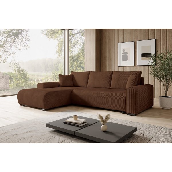 storez24 Ecksofa Ellen, cordstoff mit Schlaffunktion frei Verwendungsstelle geliefert