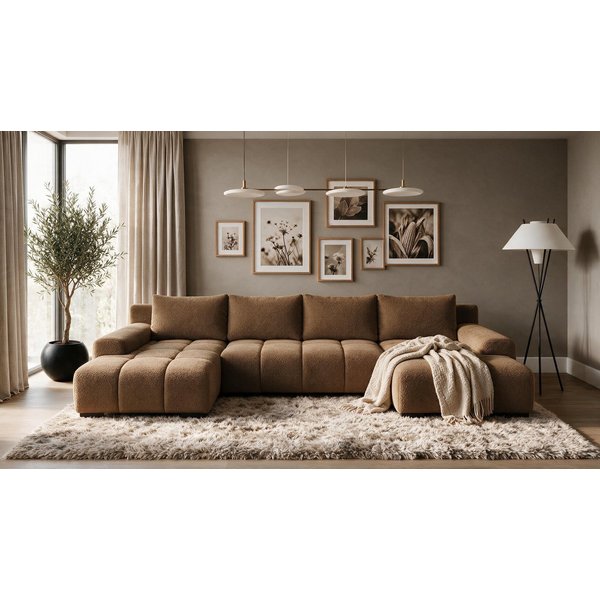 storez24 Ecksofa Ovia U, mit Bettkasten und Schlaffunktion, U-Form, bequem