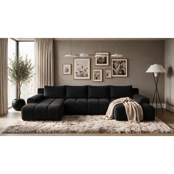 storez24 Ecksofa Ovia U, mit Bettkasten und Schlaffunktion, U-Form, bequem