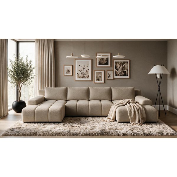 storez24 Ecksofa Ovia U, mit Bettkasten und Schlaffunktion, U-Form, bequem