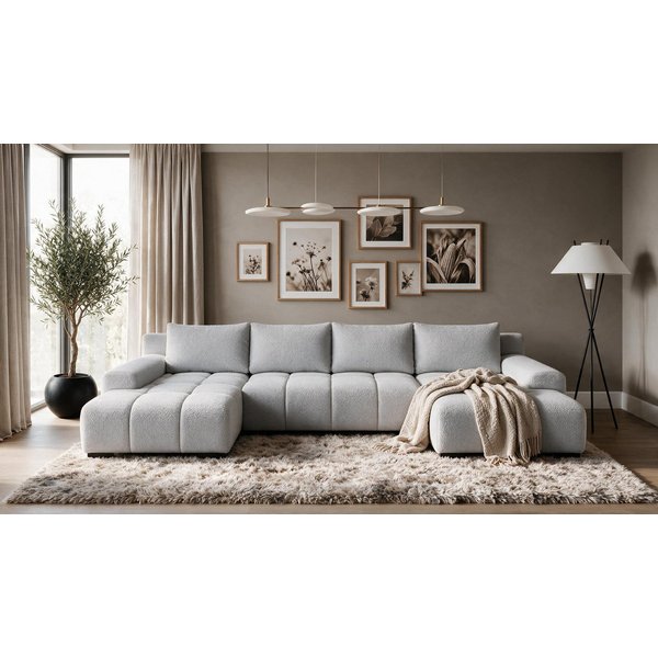 storez24 Ecksofa Ovia U, mit Bettkasten und Schlaffunktion, U-Form, bequem