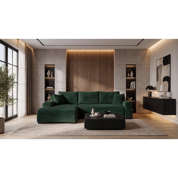 storez24 Ecksofa Soffe, mit Bettkasten und Schlaffunktion, Cordstoff, L-Form, bequem