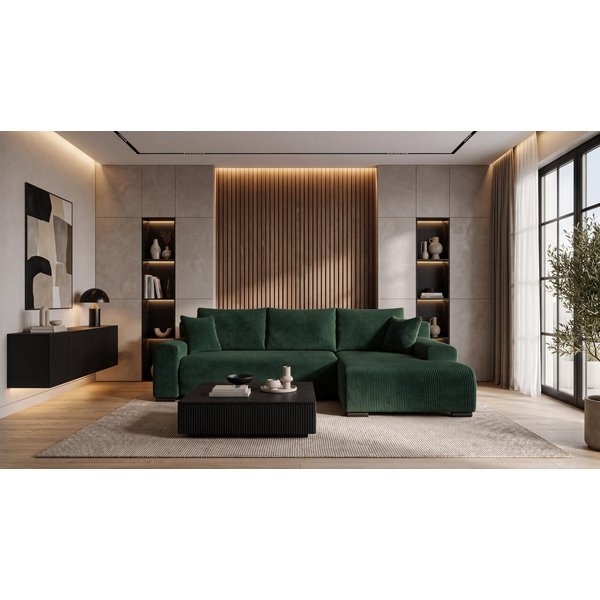 storez24 Ecksofa Soffe, mit Bettkasten und Schlaffunktion, Cordstoff, L-Form, bequem