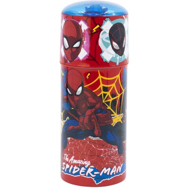 Storline Trinkflasche Spider-Man 350ml – Moving Target – Kinderflasche mit Deckel