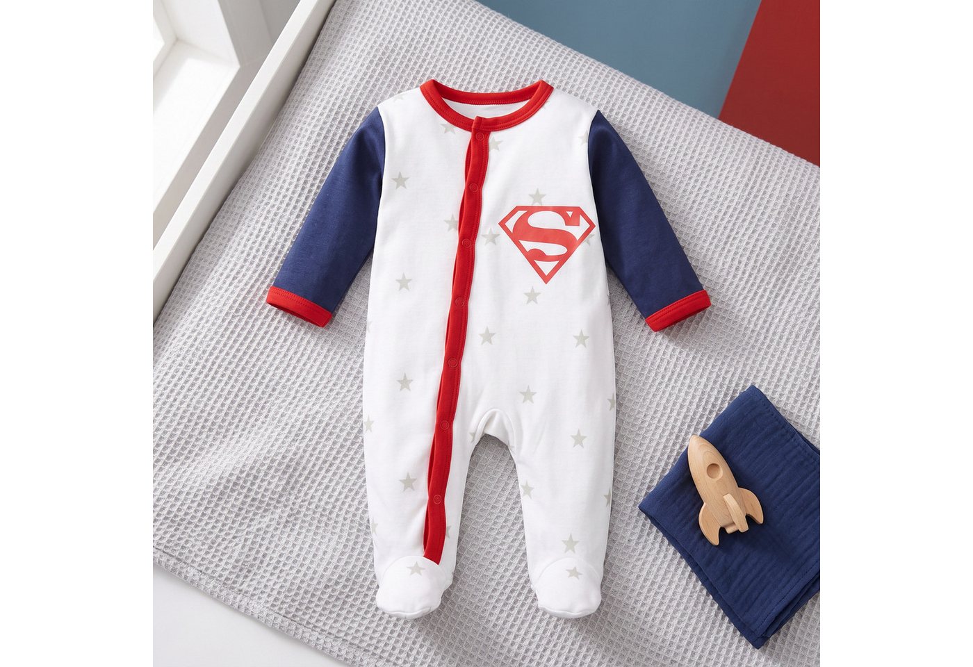DC Comics Strampler DC Comics Superman Baby Strampler Einteiler Gr. 68–92 Baumwolle – Bild 3 von 4