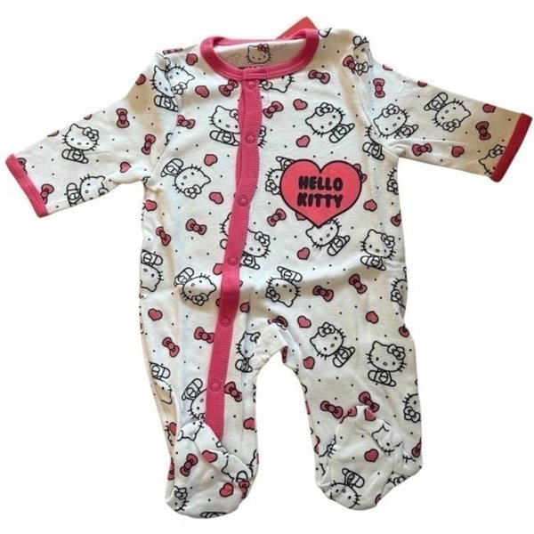 Hello Kitty Strampler Hello Kitty-Strampler für Mädchen, weiß-pink, Größen 62 bis 92