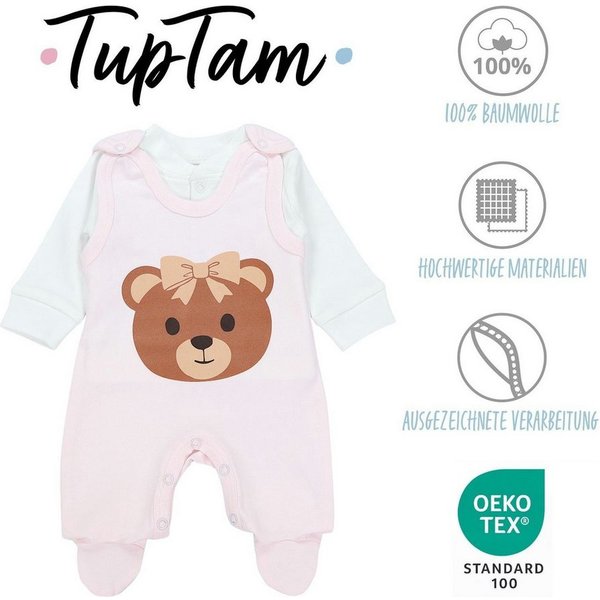 TupTam Strampler TupTam Baby Mädchen Jungen Strampler mit Langarmshirt Aufdruck Spruch