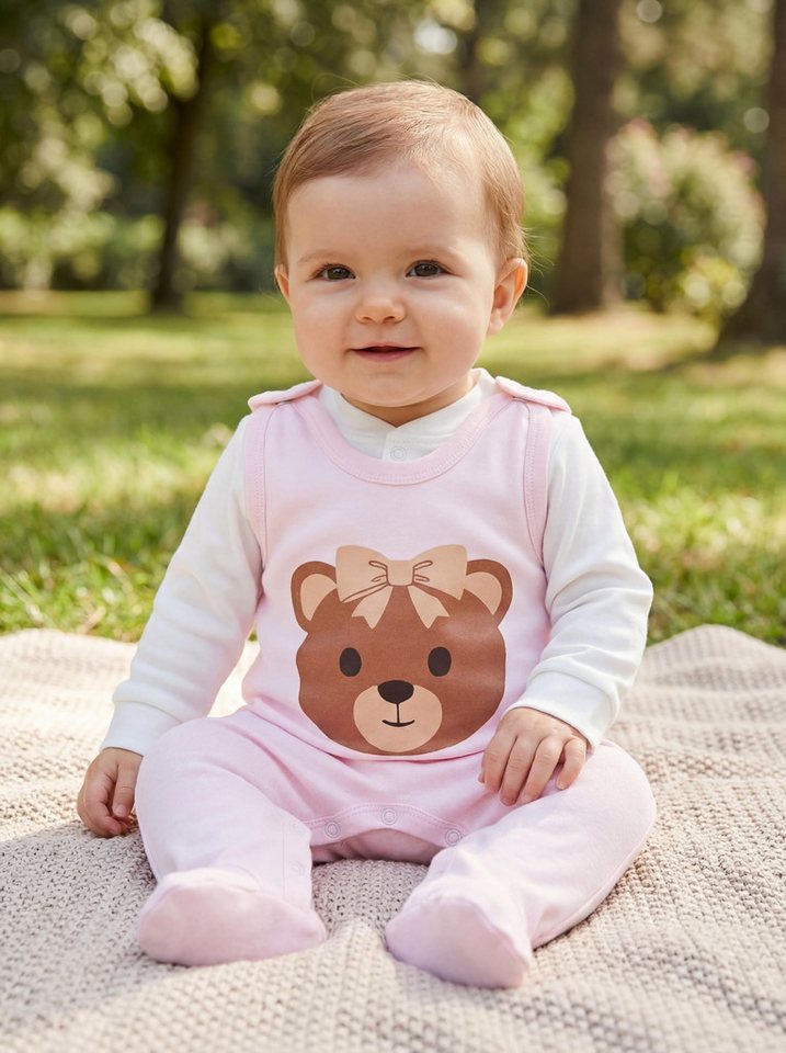 TupTam Strampler TupTam Baby Mädchen Jungen Strampler mit Langarmshirt Aufdruck Spruch – Bild 2 von 3