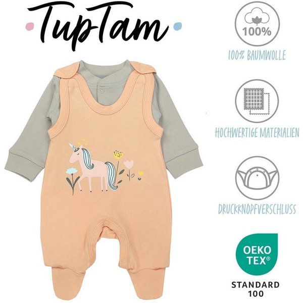 TupTam Strampler TupTam Baby Mädchen Jungen Strampler mit Langarmshirt Aufdruck Spruch