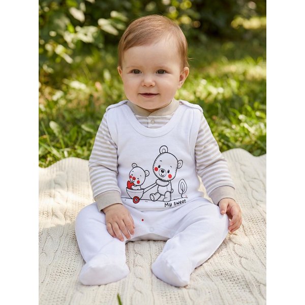 TupTam Strampler TupTam Baby Mädchen Jungen Strampler mit Langarmshirt Aufdruck Spruch