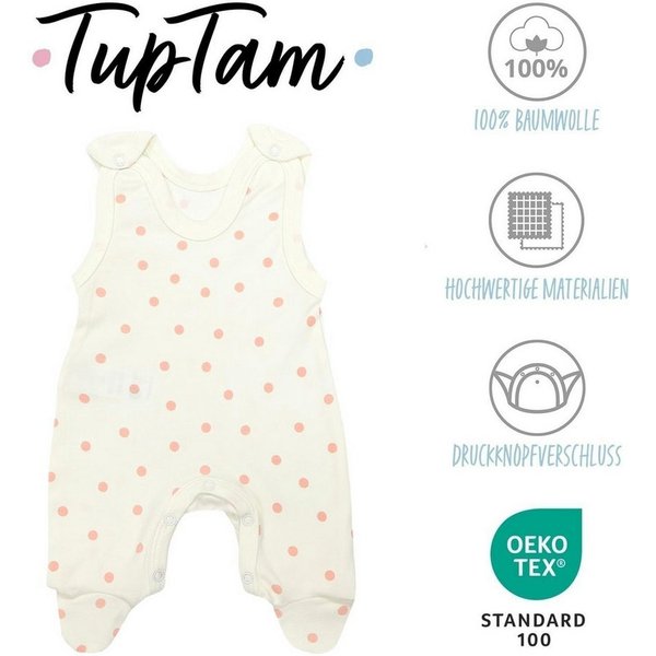 TupTam Strampler TupTam Baby Mädchen Strampler mit Fuß 3er Pack