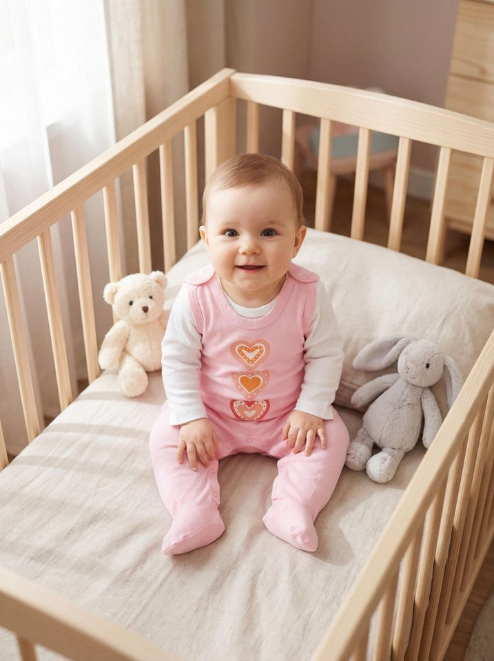 TupTam Strampler TupTam Baby Mädchen Strampler mit Fuß 3er Pack – Bild 2 von 3