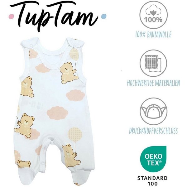 TupTam Strampler TupTam Baby Mädchen Strampler mit Fuß 3er Pack