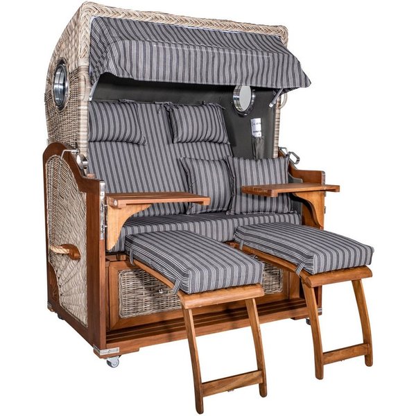WebaVita Strandkorb Webavita Strandkorb Bali Grau, BxTxH: 136x95x160 cm
