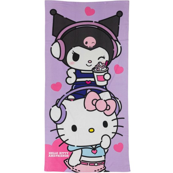 Hello Kitty Strandtuch Hello Kitty Kuromi Kinder Mikrofaser Strandtuch Badetuch 70x140 cm