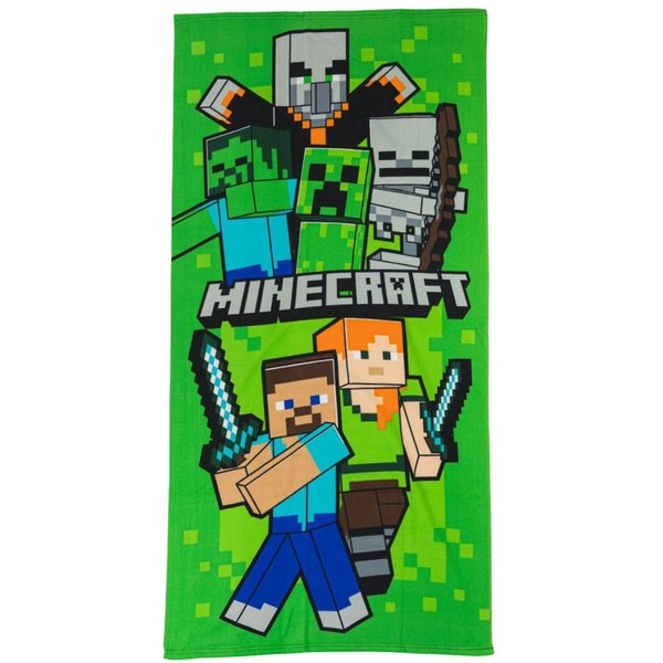 Minecraft Strandtuch MInecraft Gamer Steve Alex Creeper Mikrofaser Badetuch Strandtuch, 70x140 cm