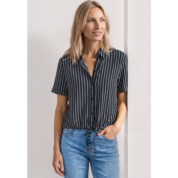 STREET ONE Kurzarmbluse Kurzarm Sommerbluse mit Streifenmuster