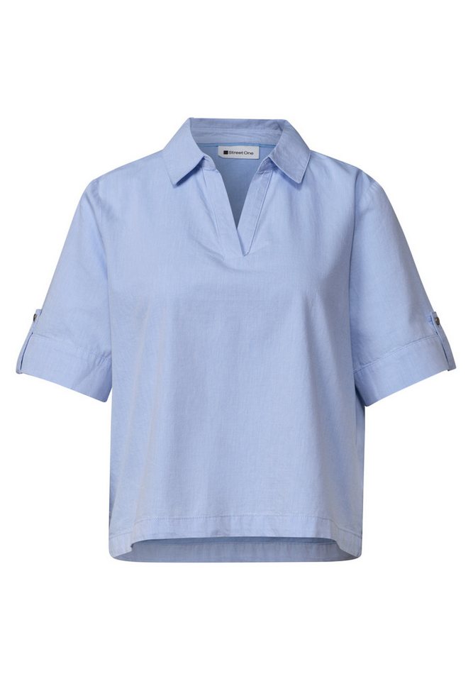 STREET ONE Kurzarmbluse Kurzarm Sommerbluse mit Hemdblusenkragen – Bild 5 von 5
