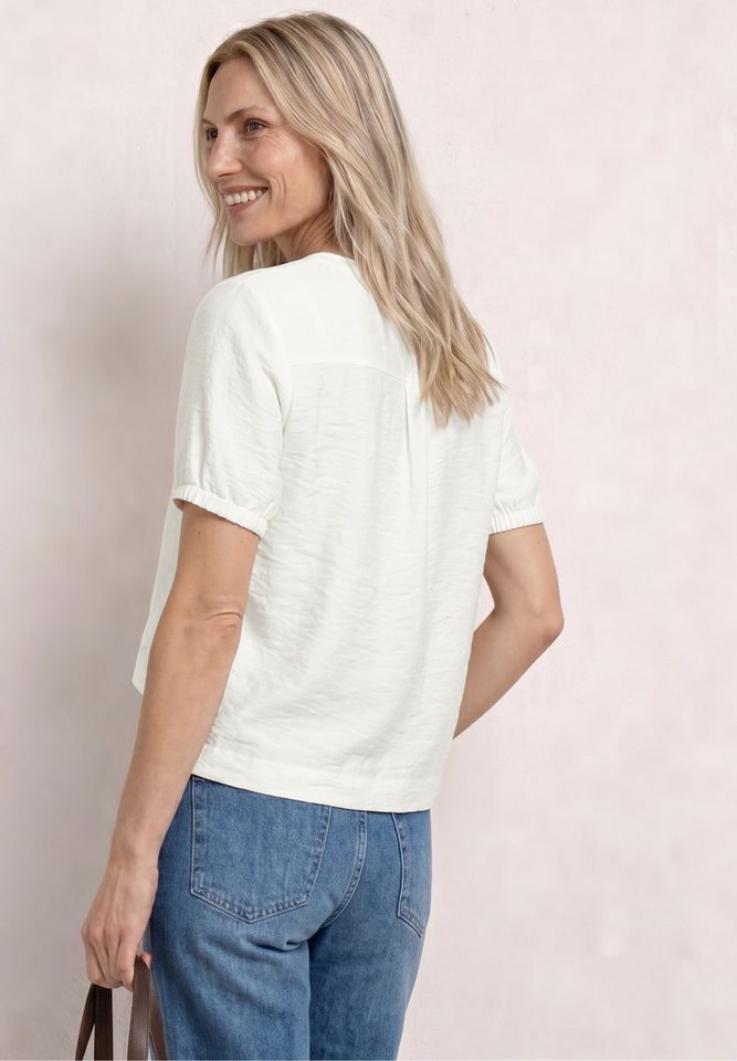 STREET ONE Kurzarmbluse Sommerbluse mit Split Neck und Knöpfen – Bild 2 von 5