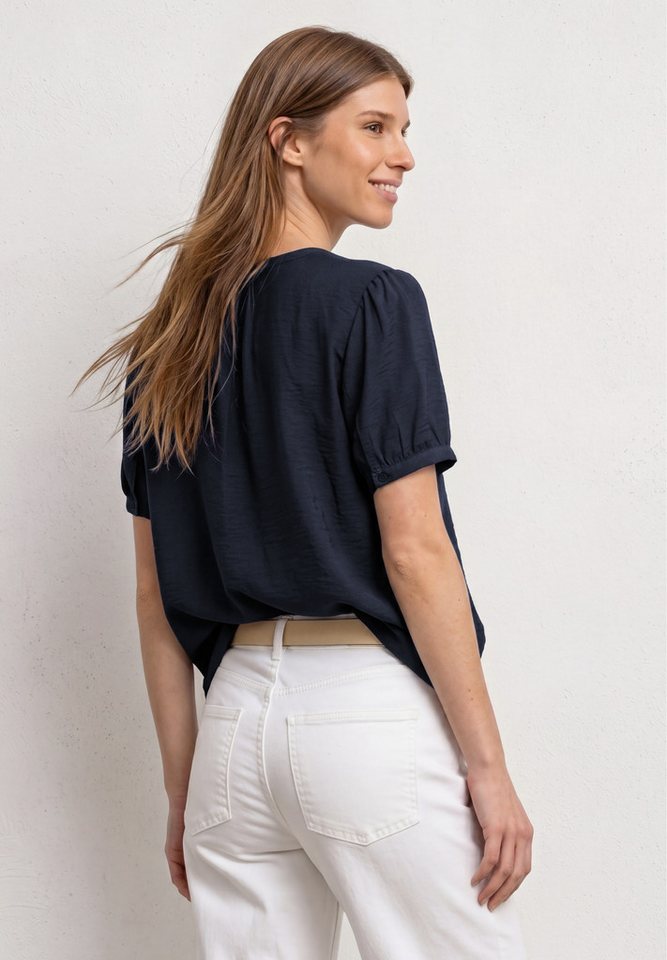 STREET ONE Kurzarmbluse Sommerbluse mit Split Neck und Knöpfen – Bild 2 von 5