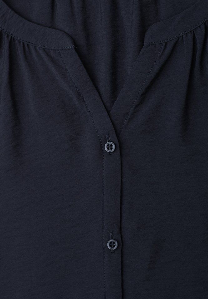 STREET ONE Kurzarmbluse Sommerbluse mit Split Neck und Knöpfen – Bild 4 von 5