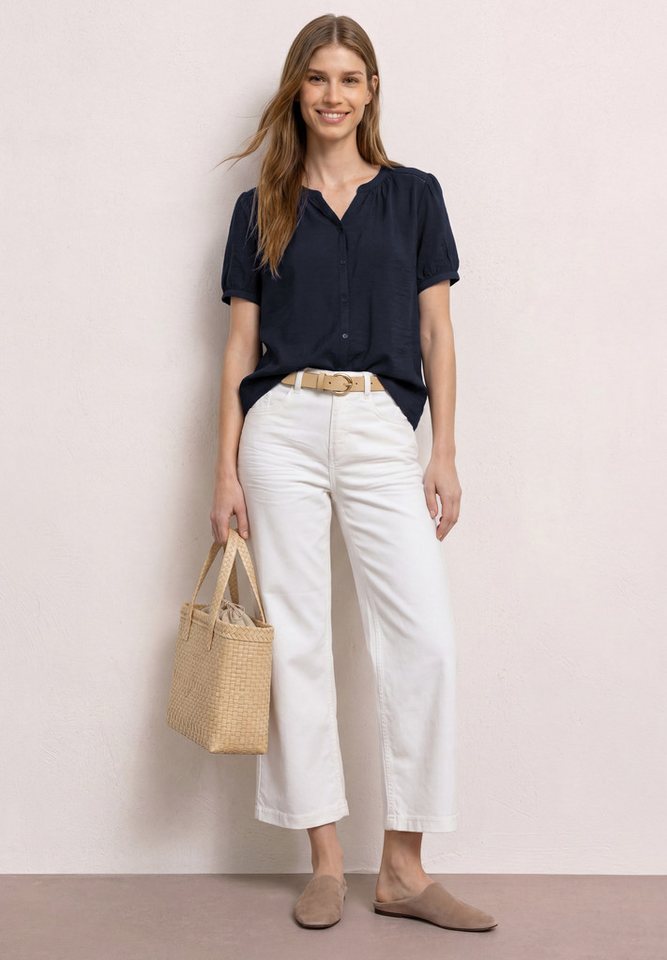 STREET ONE Kurzarmbluse Sommerbluse mit Split Neck und Knöpfen – Bild 5 von 5