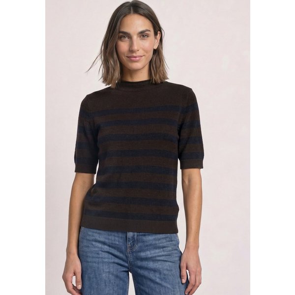 STREET ONE Kurzarmpullover mit Stehkragen