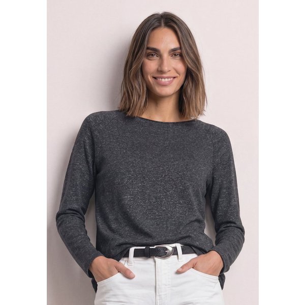 STREET ONE Langarmshirt aus softem Materialmix