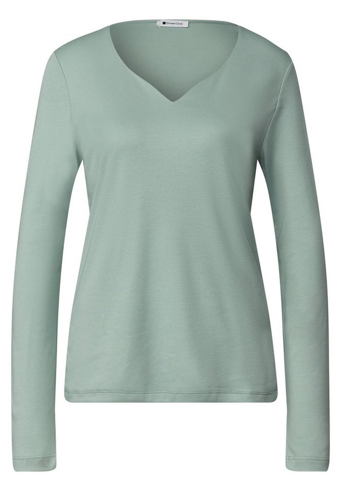 STREET ONE Langarmshirt in Unifarbe – Bild 4 von 5
