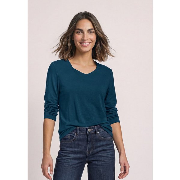 STREET ONE Langarmshirt in Unifarbe