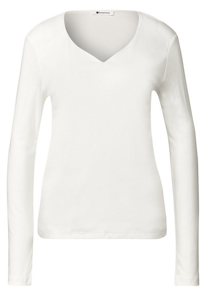 STREET ONE Langarmshirt in Unifarbe – Bild 4 von 5