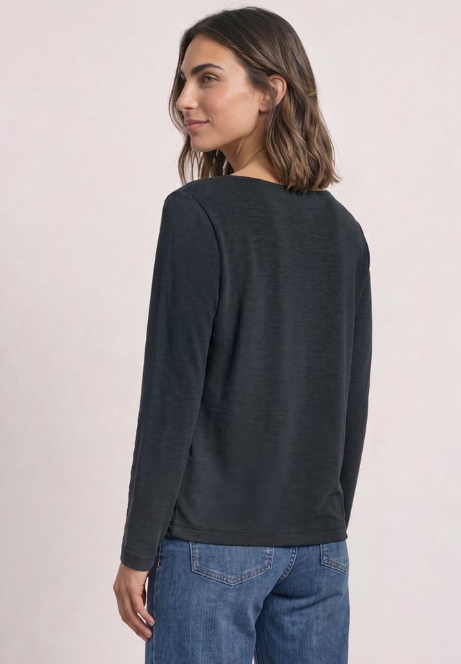 STREET ONE Langarmshirt mit Wasserfallausschnitt – Bild 2 von 5