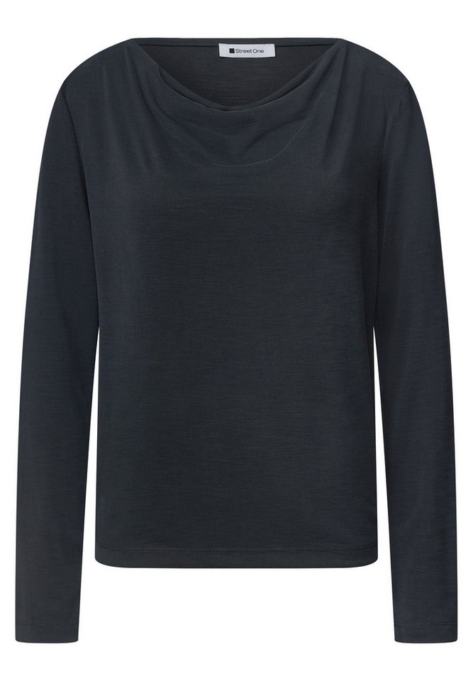 STREET ONE Langarmshirt mit Wasserfallausschnitt – Bild 4 von 5